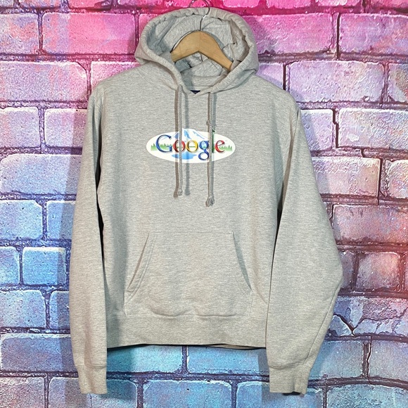 google Other - Google Logo Hoodie Men’s Large Gray Pullover Fleece Tech Company Sweatshirt
